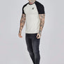 SikSilk - Ecru Black Raglan T-Shirt